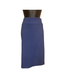 SOHO apparel- blue textured pull on pencil skirt